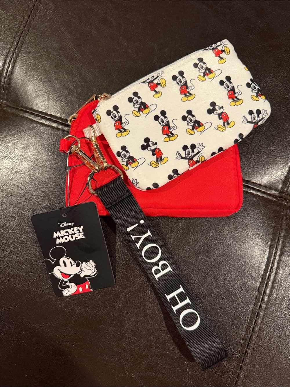 Disney Mickey Mouse Red, White & Black Wristlet Trio - Picture 2 of 3